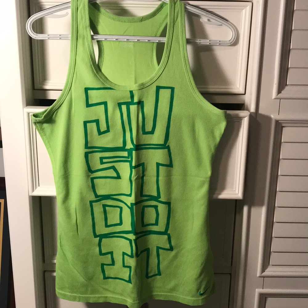 Lime green Nike tank top
